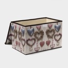 Короб стеллажный для хранения с крышкой «Сердца», 37×24×24 см - Фото 3