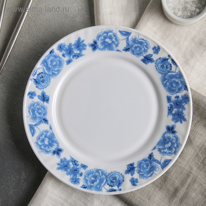 Тарелка обеденная Доляна «Синий бриз», d=23 см, стеклокерамика - Фото 1