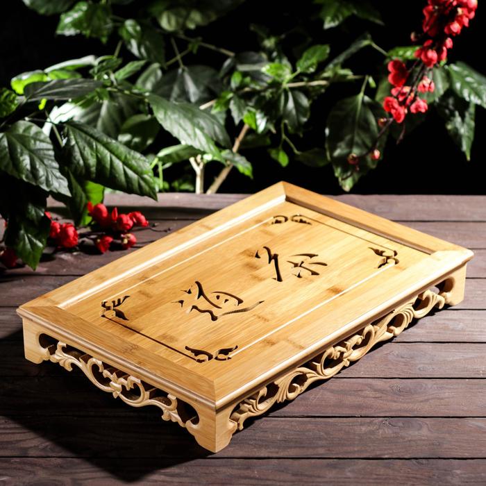 Стол для чайной церемонии с подносом «Бамбуковая роскошь», 45×30×7 см - фото 2059199