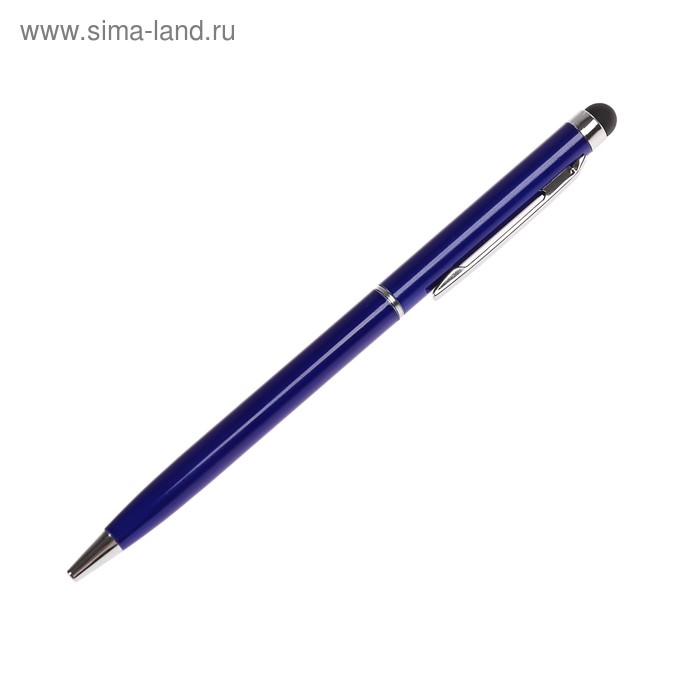 Стилус LuazON, "Ручка", для планшета и телефона, 13 см, тепловой, с креплением, синий - Фото 1
