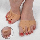 Корректоры - разделители для пальцев ног, на манжете, дышащие, 2 разделителя, силиконовые, 8 × 7 см, пара, цвет бежевый - Фото 2