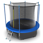 Батут EVO JUMP Internal 6 ft, d=183 см, с внутренней защитной сеткой и лестницей + нижняя сеть, синий - Фото 2