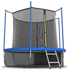 Батут EVO JUMP Internal 6 ft, d=183 см, с внутренней защитной сеткой и лестницей + нижняя сеть, синий - Фото 3