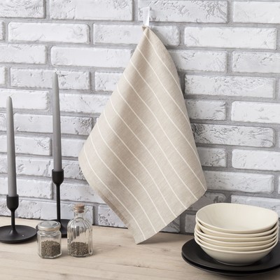 Полотенце Этель «Леони» 34×65 см с петелькой полулён, 50% хлопок, 50% лён