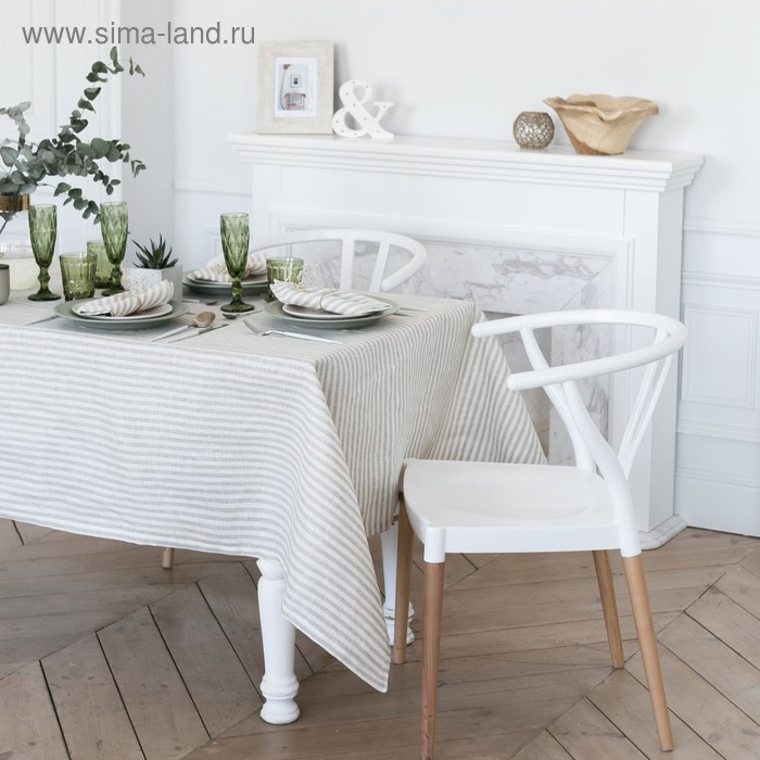 Скатерть Этель «Жульет» 140×250 см полулён, 50% хлопок, 50% лён