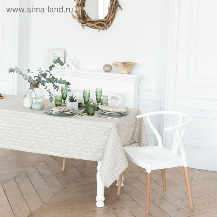 Скатерть Этель «Леони» 140×140 см полулён, 50% хлопок, 50% лён - Фото 1
