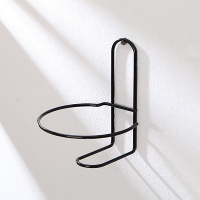 Подвес для кашпо «Одиночка», d=16 см, настенный, чёрный