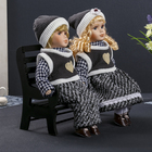 Кукла коллекционная парочка набор 2 шт "Геля и Дима на скамейке" 30х29х15 см - Фото 2