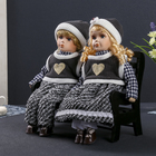 Кукла коллекционная парочка набор 2 шт "Геля и Дима на скамейке" 30х29х15 см - Фото 4