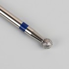 Фреза алмазная для маникюра «Шар», средняя зернистость, 2,5 мм, в пластиковом футляре - фото 8457468