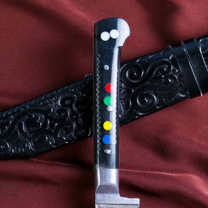 Нож Пчак Шархон - оргстекло, ёрма, гарда олово ШХ-15, клинок 11-12 см МИКС - фото 1905548735
