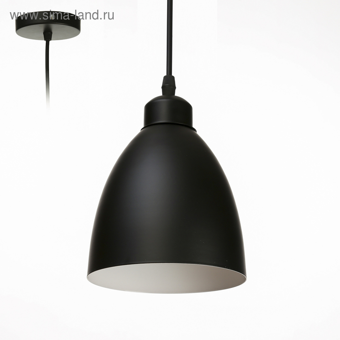 Светильник BayerLux Подвес «Овал» 1×40 Вт E27 черный 14×14×18-98 см - Фото 1