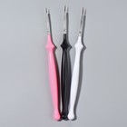 Набор кистей для дизайна ногтей «Волос», 3 шт, 16,5 см, разноцветный - Фото 3