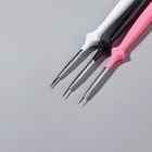 Набор кистей для дизайна ногтей «Волос», 3 шт, 16,5 см, разноцветный - Фото 4
