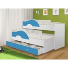 Кровать двухъярусная выкатная Матрешка Синий/белый 800х1600 с ящиком  (артикул 4303183)  большой выбор товаров оптом и в розницу по низким ценам с доставкой