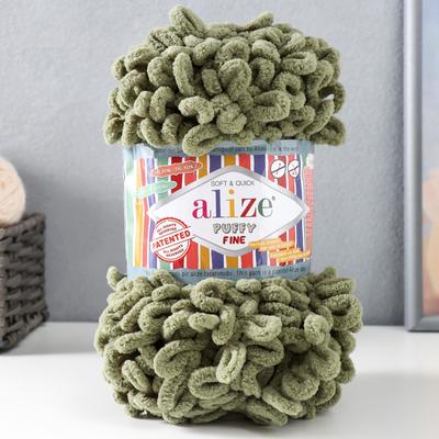 Пряжа "Puffy fine" 100% микрополиэстер 14,5м/100г (03 хаки)