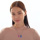 Кулоны парные на цепочке «Яркие сердечки», 45 см, синие, розовые в серебре - Фото 8