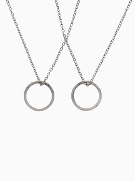 Кулоны парные «Неразлучники» friends forever, кольца, цвет серебро, 45 см