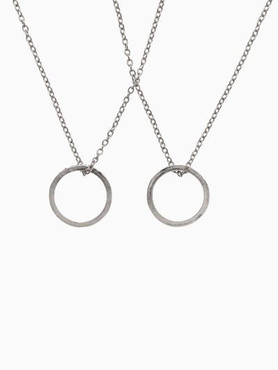 Кулоны парные «Неразлучники» friends forever, кольца, цвет серебро, 45 см