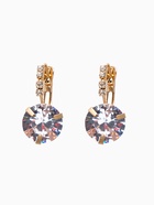 Серьги со стразами «Циркония» мини, круг, белые в золоте - Фото 1