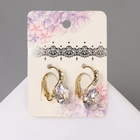 Серьги со стразами «Циркония» мини, круг, белые в золоте - Фото 7