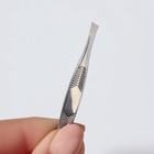 Пинцет для бровей, скошенный, узкий, диагональный, 9 см - Фото 4