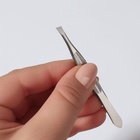 Пинцет для бровей, скошенный, узкий, диагональный, 9 см - Фото 5