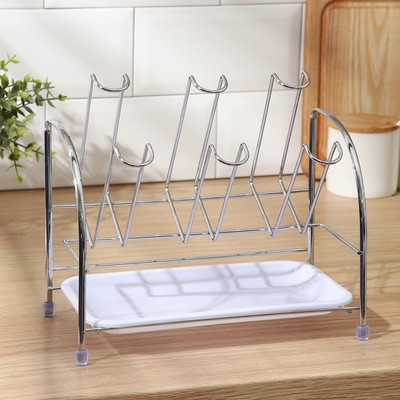 Сушилка для стаканов, 25×13.5×21 см, серая