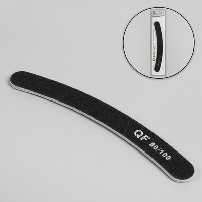 Пилка-наждак, абразивность 80/100, 18 см, цвет чёрный