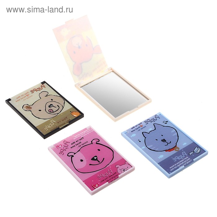 Зеркало складное, прямоугольное, одностороннее, без увеличения, цвета МИКС - Фото 1