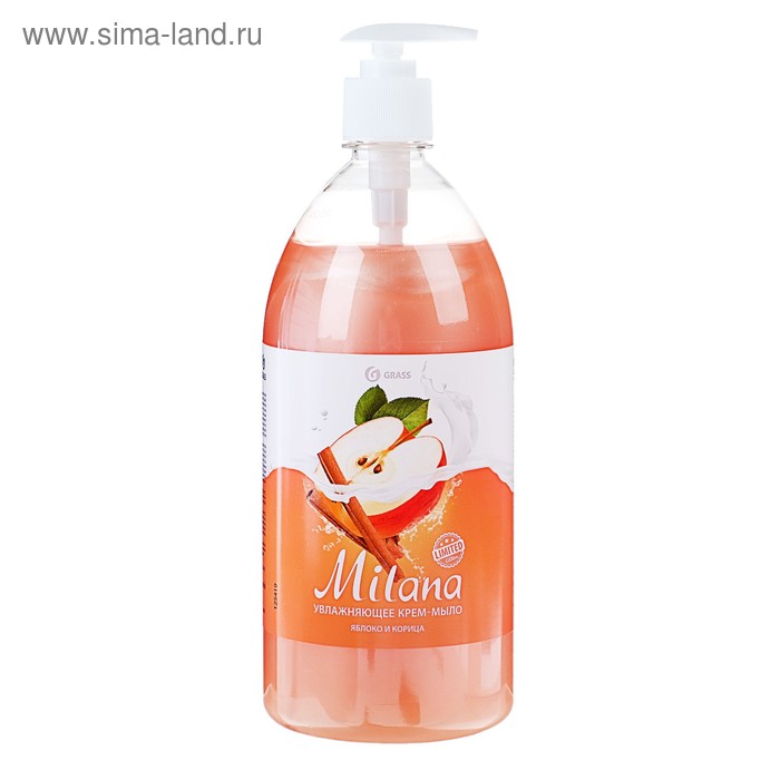 Жидкое крем-мыло Milana "Яблоко и корица", 1 л - Фото 1
