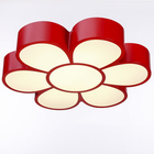 Люстра "Цветок" LED 3 режима 72Вт красный 50х55х8 см - Фото 3