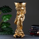 Фигурное кашпо "Ангел с розами", бронза, 1,8 л/ 24х24х70см - фото 318184149