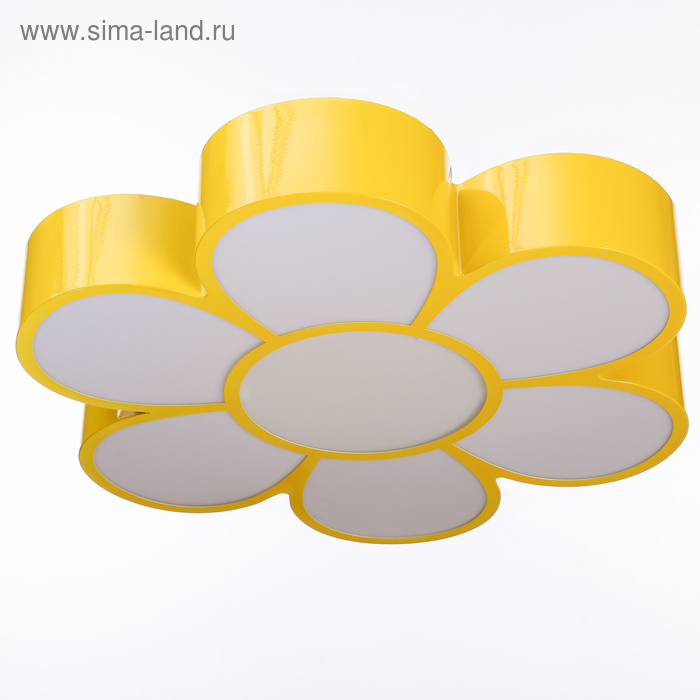 Люстра "Цветок" LED 3 режима 72Вт желтый 50х55х8 см - Фото 1