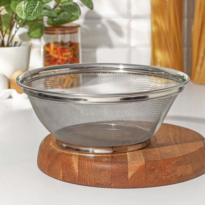 Сито для просеивания Доляна «Универсал», d=28 см, нержавеющая сталь, серебристое - Фото 1