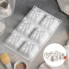 Форма для муссовых десертов и выпечки Доляна «Облачко», 30×18,8 см, 6 ячеек, цвет белый - Фото 1