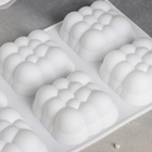 Форма для муссовых десертов и выпечки Доляна «Облачко», 30×18,8 см, 6 ячеек, цвет белый - Фото 2