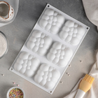 Форма для муссовых десертов и выпечки Доляна «Облачко», 30×18,8 см, 6 ячеек, цвет белый - Фото 3