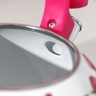 Чайник со свистком эмалированный Доляна «Любовь», 2,2 л, фиксированная ручка, индукция, цвет розовый - Фото 3