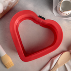 Форма силиконовая для выпечки со стеклянным дном 24х22,5х8 см "Сердце", цвет МИКС - Фото 2