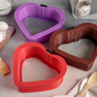 Форма силиконовая для выпечки со стеклянным дном 24х22,5х8 см "Сердце", цвет МИКС - Фото 5