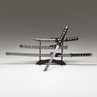 Макет оружия «Сувенирные катаны на подставке 3в1. Серый леопард», подарочный набор, ножны кожзам, 47 см; 70 см; 89 см - Фото 4