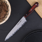Нож SAMURA KAIJU шеф сантоку, чернёная сталь, лезвие 15 см, с деревянной ручкой сталь AUS-8 - Фото 1