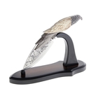 Нож на гориз подставке, ручка в виде птицы, металл, пластик, дерево, 30 см - Фото 1