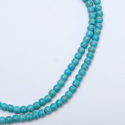 Бусины на нити шар №4 «Бирюза» (100 бусин)