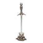 Сувенирное изделие меч, на вертикальной подставке черепа с костями 42 см металл,полистоун - Фото 1