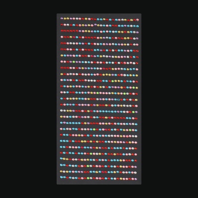 Стразы для декора, на клеевой основе, 7.5×16 см, d=2 мм, разноцветные