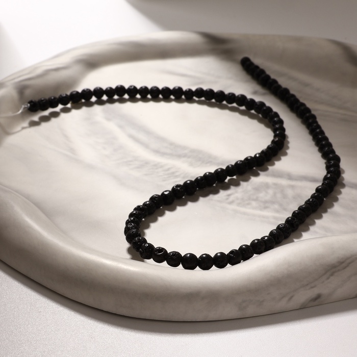 Бусины на нити шар №4 «Лава», цвет чёрный (87 бусин) - Фото 1