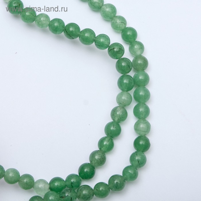 Бусины на нити шар №6 «Нефрит» (60 бусин) - Фото 1