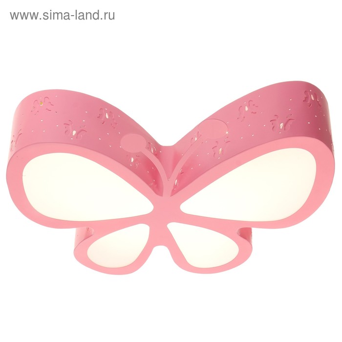 Люстра "Бабочка" LED 3 режима 48Вт розовый 52х46,5х10 см - Фото 1
